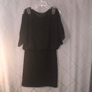 Scarlet black embellished cold shoulder dress 10